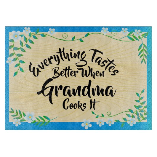 Text ändern Alles schmeckt besser, wenn Oma Schneidebrett (Vorderseite)