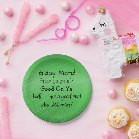 Text ändern - Aussie Slang Conversation 7" Pappteller (Party)