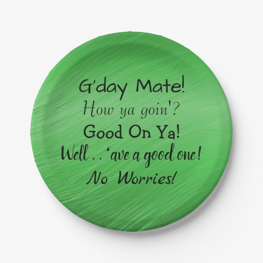 Text ändern - Aussie Slang Conversation 7" Pappteller (Vorderseite)