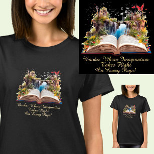Text ändern, Bücher, in denen Fantasie fliegt T-Shirt