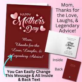 Text ändern, Danke für die Liebe, Laughs & Ratschl Karte