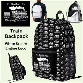 Text ändern, den ich lieber mit dem Zug spielen wü Bedruckter Rucksack