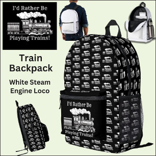 Text ändern, den ich lieber mit dem Zug spielen wü Bedruckter Rucksack