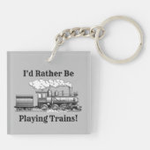 Text ändern, den ich lieber mit dem Zug spielen wü Schlüsselanhänger (Rückseite)