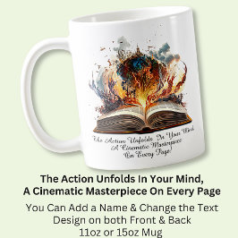 Text ändern, die Aktion entfaltet sich im Kopf, Bu Kaffeetasse