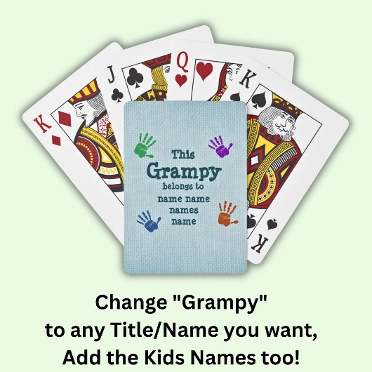 Text ändern - Dieser Grampy gehört zu Spielkarten