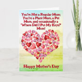 Text ändern, du bist keine normale Mutter; Pflanze Karte (Vorderseite)