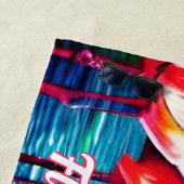 Text ändern, Flocking Fabulous, Abstrakte Flamingo Strandtuch (Beispiel)