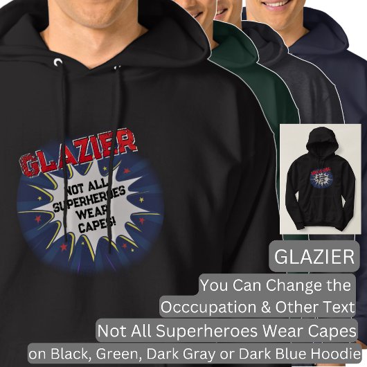 Text ändern, GLAZIER, nicht alle Superhelden Hoodie