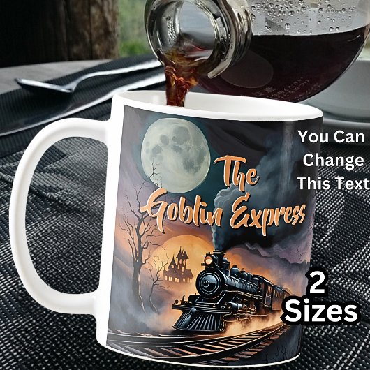 Text ändern, Goblin Express Halloween-Dampfzug Kaffeetasse