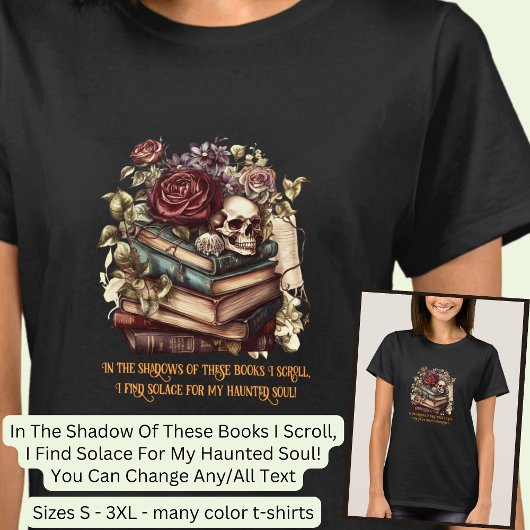 Text ändern, Gotische Bücher und Leserangebot, sch T-Shirt