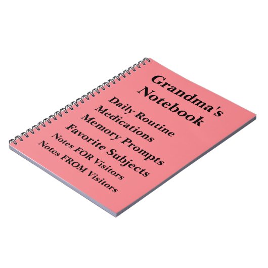 Text ändern - Großmutter-Demenz-Notebook Notizblock (Linke Seite)