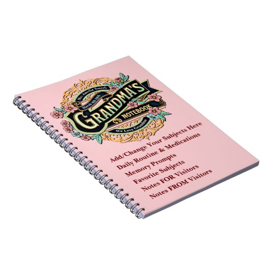 Text ändern - Großmutter-Demenz-Notebook Notizblock (Rechte Seite)