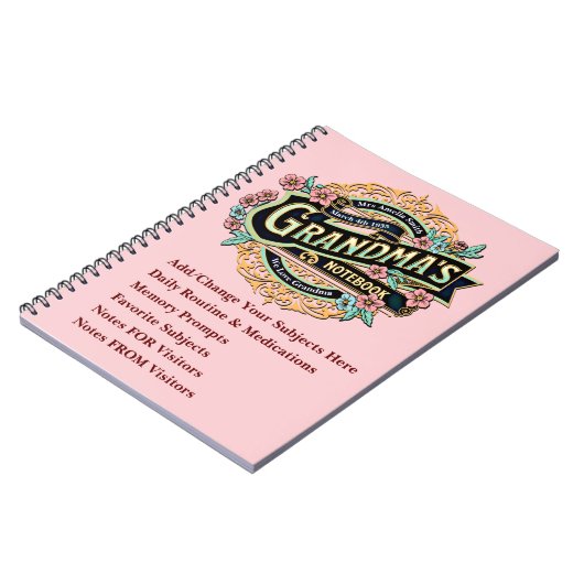 Text ändern - Großmutter-Demenz-Notebook Notizblock (Linke Seite)