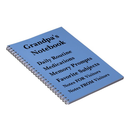 Text ändern - Großvater Demenz-Notebook Notizblock (Rechte Seite)