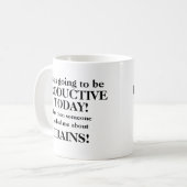 Text ändern, heute produktiv werden, Züge Kaffeetasse (Vorderseite Links)
