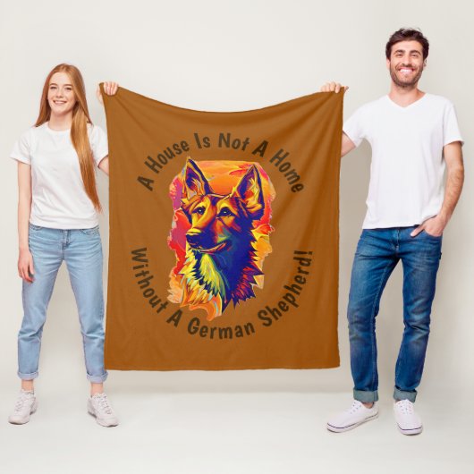 Text ändern hinzufügen, deutscher Hirte gestrichen Fleecedecke (Beispiel)