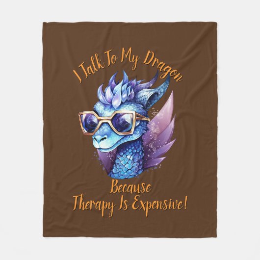 Text ändern, ich spreche, meine Drachentherapie is Fleecedecke (Vorderseite)