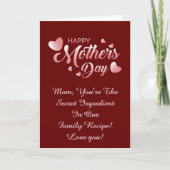 Text ändern, Mama, du bist der geheime Bestandteil Karte (Vorderseite)