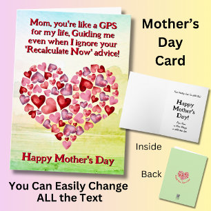 Text ändern, Mama, du bist wie ein GPS für das Leb Karte