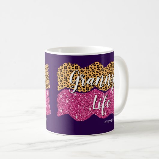 Text ändern Name #GrandmaLife Granny Life hinzufüg Kaffeetasse (VorderseiteRechts)