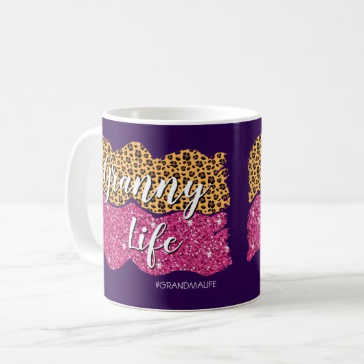 Text ändern Name #GrandmaLife Granny Life hinzufüg Kaffeetasse (Vorderseite Links)