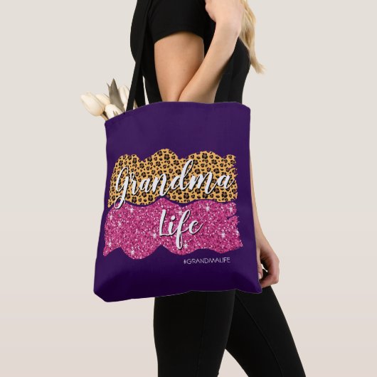 Text ändern Name #GrandmaLife Oma Life hinzufügen Tasche (Von Nahem)