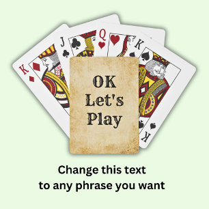 Text ändern - Ok, lasst uns Vintagen Worn Grunge s Spielkarten