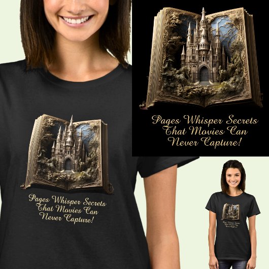 Text ändern, Seiten flüstern Geheimnisse, Buch 3D T-Shirt