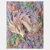 Text ändern, Soft Pastels 3D-Effekt Dragon 60"x80" Fleecedecke (Vorderseite)