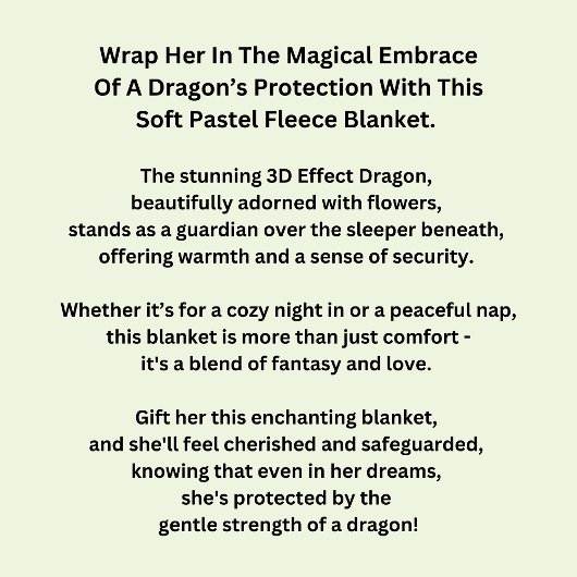 Text ändern, Soft Pastels 3D-Effekt Dragon 60"x80" Fleecedecke