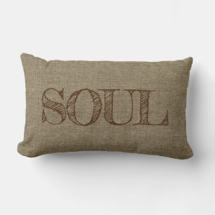 Text ändern - SOUL - Text auf Beige, hellbraun Lendenkissen