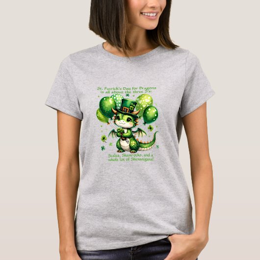 Text ändern, St Patricks Day für Dragons Kleeblätt T-Shirt (Vorderseite)