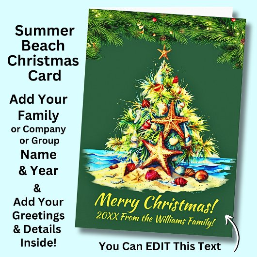 Text ändern, Starfish Muscheln Sandwein Weihnachts Karte