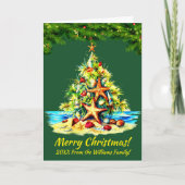 Text ändern, Starfish Muscheln Sandwein Weihnachts Karte (Vorderseite)