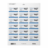 Text anpassen - Low-Wing-Flugzeug Adressaufkleber (Vorne)