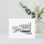 Text Art "London" Postkarte (Stehend Vorderseite)