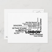 Text Art "London" Postkarte (Vorne/Hinten)
