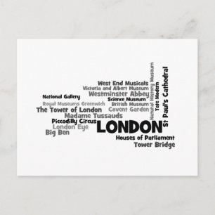 Text Art "London" Postkarte