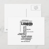 Text Art "London" Postkarte (Vorne/Hinten)