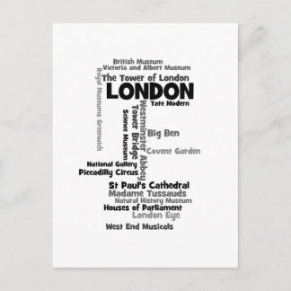 Text Art "London" Postkarte