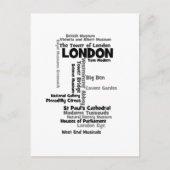 Text Art "London" Postkarte (Vorderseite)