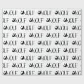 Text Art Word Wolf Footprints von Tieren Geschenkpapier (Flach)