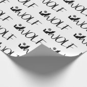 Text Art Word Wolf Footprints von Tieren Geschenkpapier (Ecke)