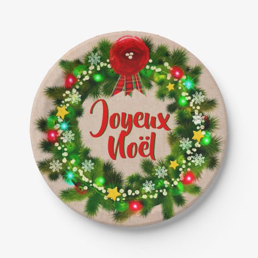 Text-Assiette-Joyeux-Noël 7 bearbeiten" Pappteller (Vorderseite)