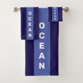 Text auf blauen Farbtönen gestrichen Badhandtuch Set (Insitu)