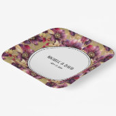 Text auf der Seite "Gold Burgundy Floral" Pappteller (Gewinkelt)