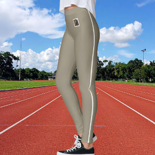 Text auf Haustierfoto anpassen Weiße Streifen Erdi Leggings