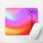 Text auf Neon abstrakt inspiriert Mousepad (Mit Mouse)