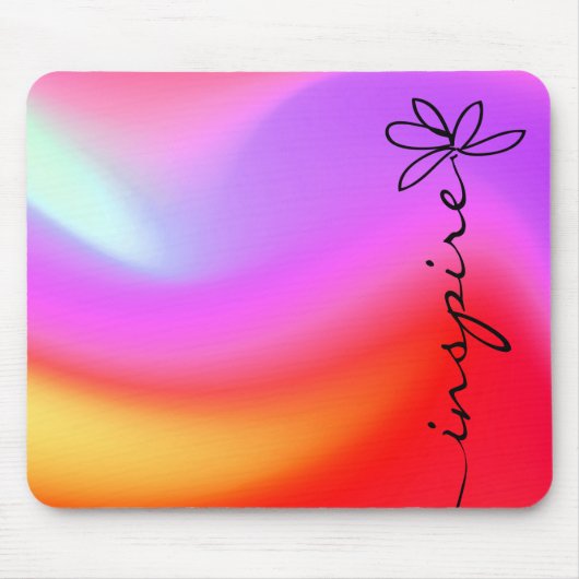 Text auf Neon abstrakt inspiriert Mousepad (Vorne)